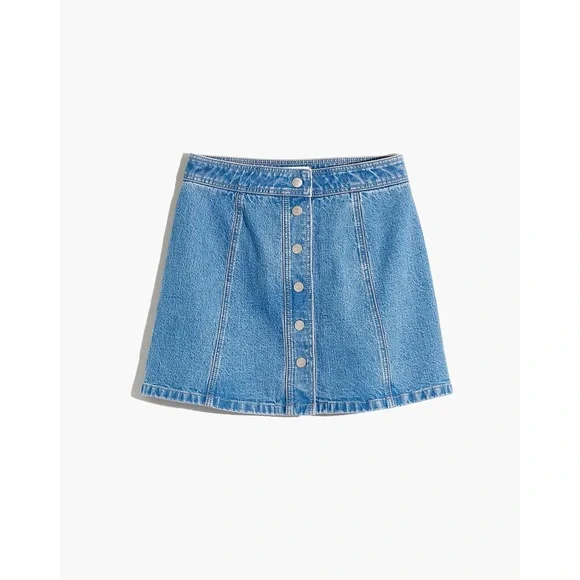 Madewell Stretch Denim A-Line Mini Skirt in Miller Wash - Picture 5 of 10